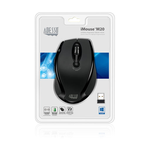 Mouse Adesso iMouse M20B Wireless Ergonomic Optical 1600 DPI Right-hand - IMOUSE M20B