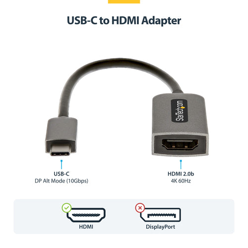 USB-C to HDMI Adapter 4K 60Hz HDR10 USB4 Thunderbolt Compatible