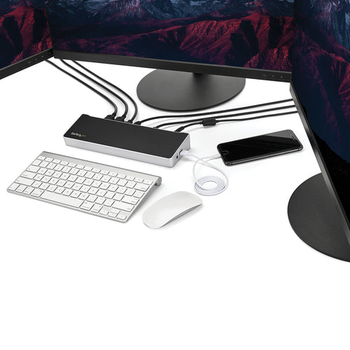 4K USB-C Dock Triple UHD Monitor Hub 100W Power Delivery