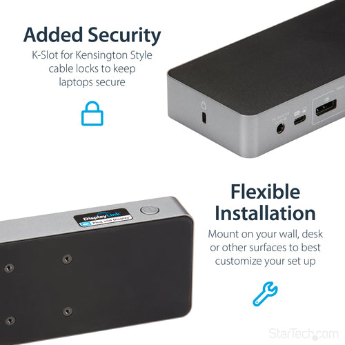Laptop Dock StarTech.com DK30C2DPPD Dual 4K USB-C USB-A 60W