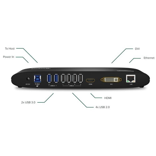 Laptop Dock Plugable UD-3900H USB 3.2 Gen 1 1000Mbit/s Black