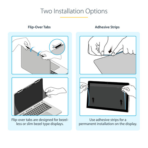 Privacy Filter StarTech.com 14LT Flip-Over Anti-Glare 16:9 51% Blue Light Reduction - 14LT-PRIVACY-SCREEN