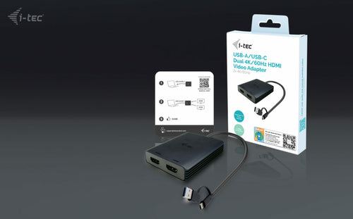 Dual 4K HDMI Adapter USB-A/USB-C 0.27m 60Hz Video Converter