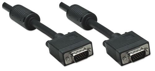 VGA Cable 1.8m Male to Male Black SVGA HD15 Shielded with Ferrite Cores