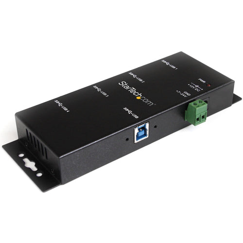 4-Port Industrial USB 3.0 Hub StarTech.com Metal ESD Protection Wall Mountable