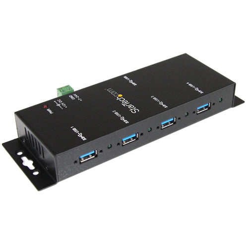 4-Port Industrial USB 3.0 Hub StarTech.com Metal ESD Protection Wall Mountable