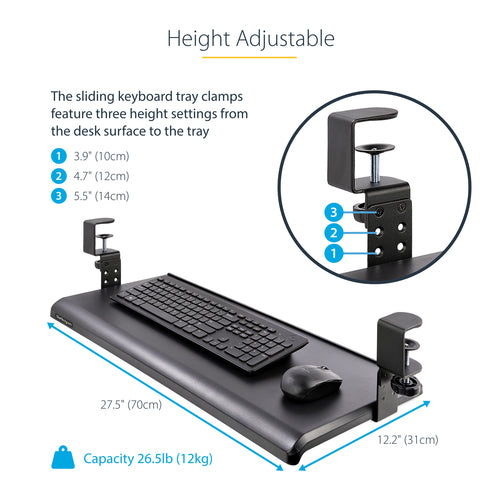StarTech.com KEYBOARD-TRAY-CLAMP1 desktop sit-stand workplace