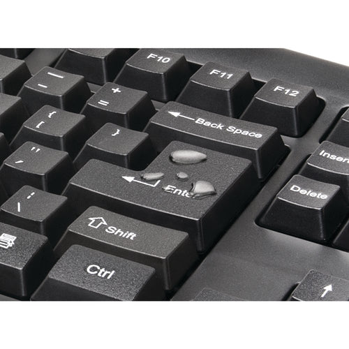 Wireless Full-Size QWERTY Keyboard Black RF Technology
