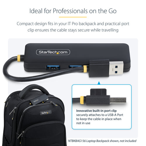 4-Port USB-A Hub 5Gbps StarTech.com Portable Splitter