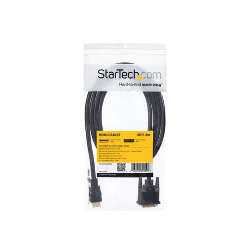 Video Cable Adapter StarTech.com HDMI to DVI-D 6 ft M/M Straight - HDMIDVIMM6