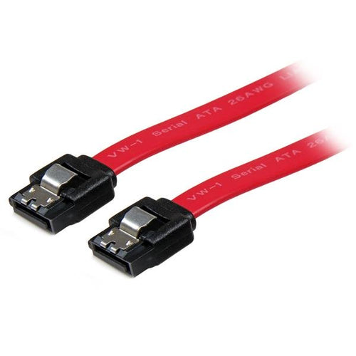 SATA III Latching Cable 18in Red Male/Male 0.457m