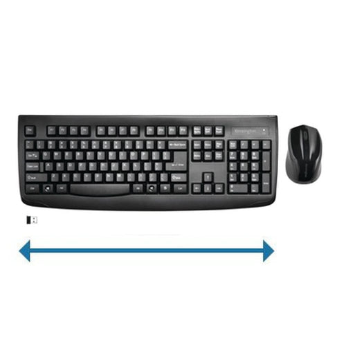 Wireless Keyboard Kensington K72324USA Full-Size QWERTY Black Mouse Set