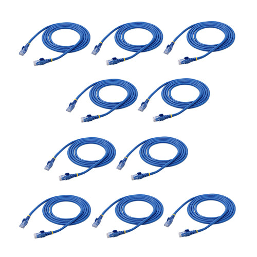 CAT6 Ethernet Cable 10 Pack Blue 6ft Snagless RJ45 Connectors 24 AWG