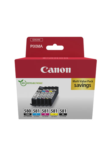 Ink Cartridge Canon 2078C008 Black Cyan Magenta Yellow 5-Pack - 2078C008