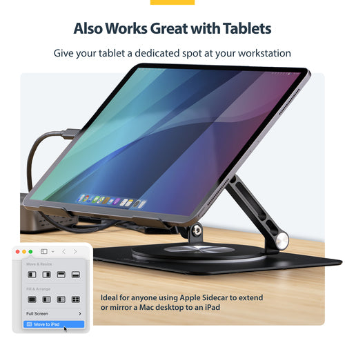 Laptop Stand StarTech.com ATFR-LAPTOP-RISER 360° Swivel Ergonomic Adjustable Tray Aluminum - ATFR-LAPTOP-RISER