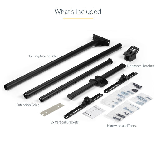 StarTech.com FPCEILPTBLP Full-Motion Ceiling Mount for 32”-75” Displays - Adjustable VESA Bracket