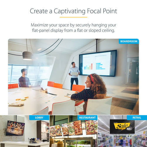 StarTech.com FLATPNLCEIL signage display mount
