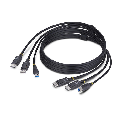 KVM Cable StarTech DDU1226 6ft Dual-DisplayPort USB 5Gbps 4K 60Hz - DDU1226-KVM-CABLE