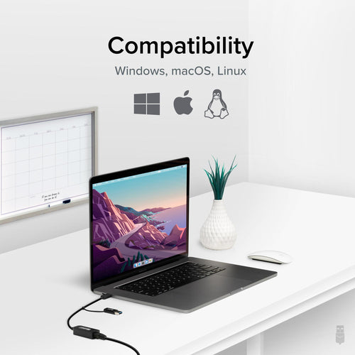 USB-C Ethernet Adapter Plugable Technologies USBC-E2500 2.5G 5000Mbit/s