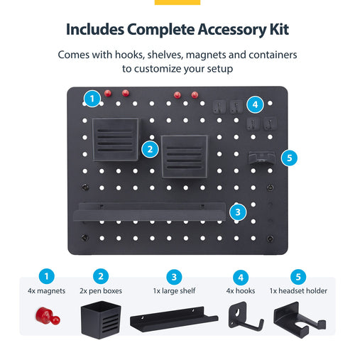 Desk Organizer Set Black StarTech.com 420mm x 320mm Lightweight