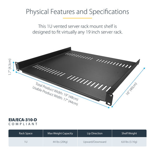 StarTech.com CABSHELF116V2PK rack accessory