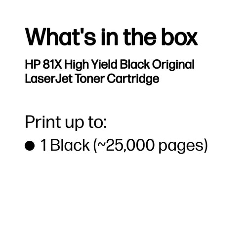 Toner Cartridge HP 81X High Yield Black 25000 Pages - CF281X
