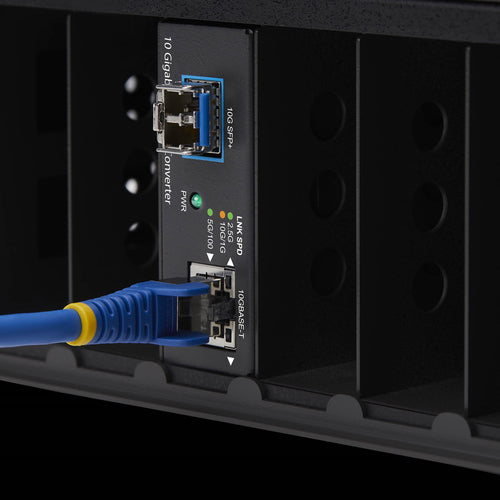 10GbE Multi-Gigabit Open SFP+ Fiber Media Converter 10G 5G 2.5G 1G