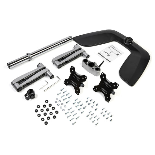 StarTech.com Ergonomic Dual Monitor Stand - Adjustable Silver/Black for 32" Displays