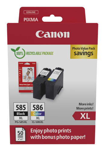 Ink Cartridge Canon PG-585XL/CL-586 PVP High Yield Black Cyan Magenta Yellow - 6204C005