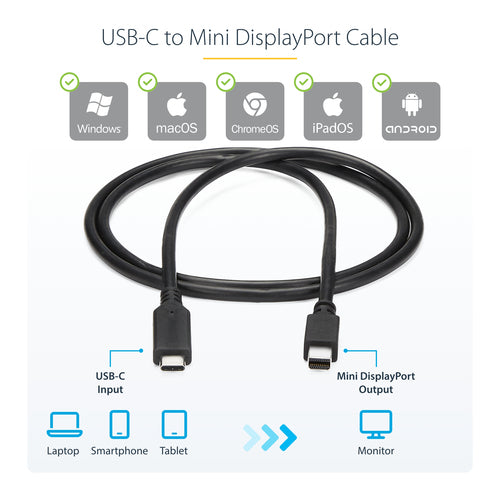 Video Cable Adapter StarTech.com CDP2MDPMM6B 4K 60Hz USB-C to Mini DisplayPort 1.8m - CDP2MDPMM6B