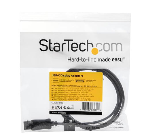 Video Cable Adapter StarTech.com CDP2DP146B 4K/5K/8K USB-C to DP 1.4 1.8m - CDP2DP146B