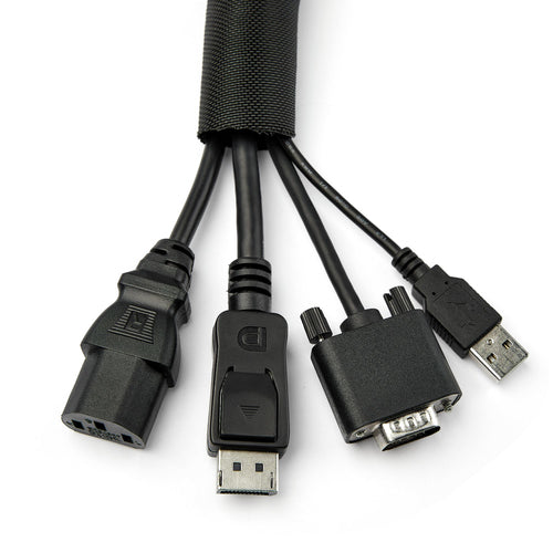 Cable Organizer StarTech.com WKSTNCM2 15' Expandable Sleeve Black - WKSTNCM2