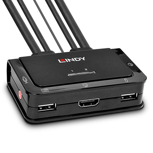 KVM Switch Lindy 42340 2-Port HDMI 4K30 USB 2.0 Audio - 42340
