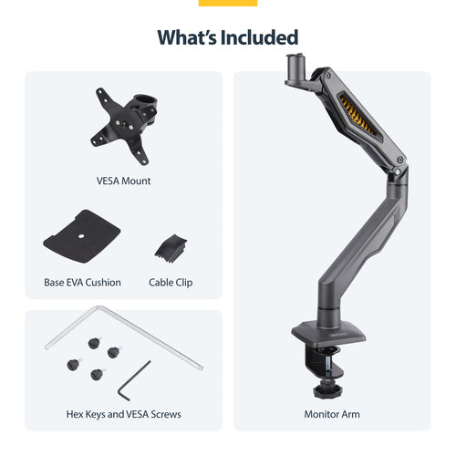 Desk Mount Monitor Arm for 32-Inch Display VESA 100x100 Fully Articulating Black