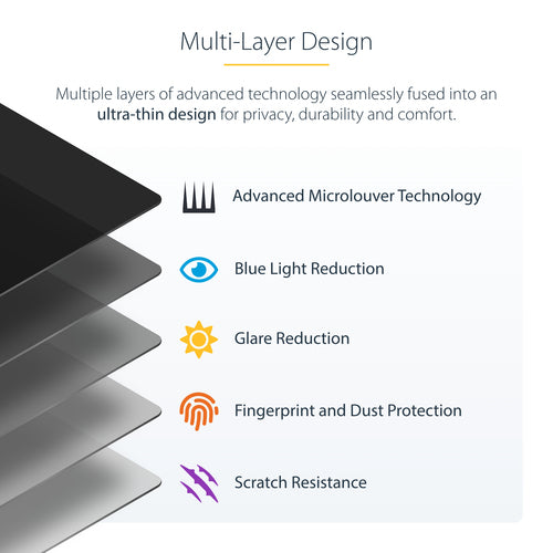 Privacy Filter StarTech.com 14LT Flip-Over Anti-Glare 16:9 51% Blue Light Reduction - 14LT-PRIVACY-SCREEN