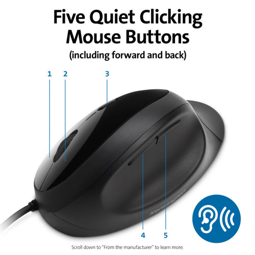 Wired Mouse Kensington Pro Fit Ergo USB Type-A 3200 DPI