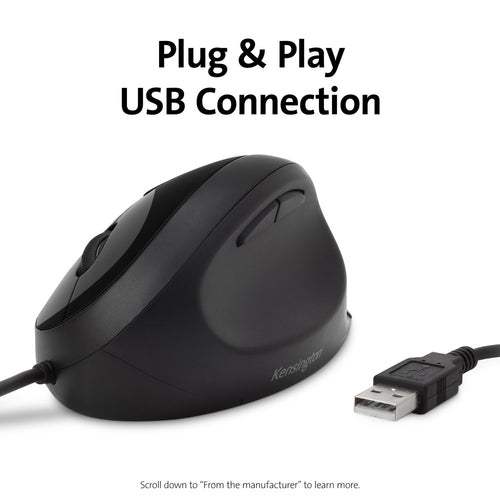 Wired Mouse Kensington Pro Fit Ergo USB Type-A 3200 DPI