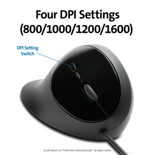 Wired Mouse Kensington Pro Fit Ergo USB Type-A 3200 DPI