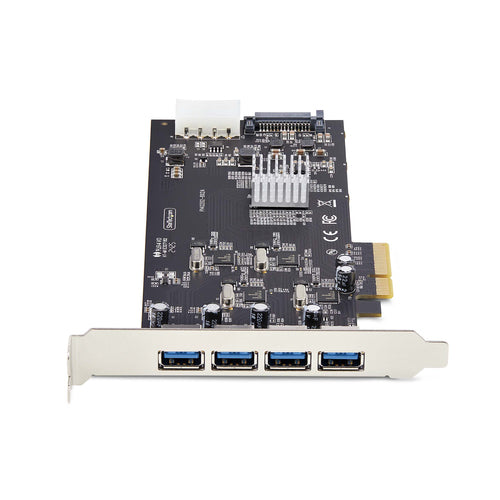 USB PCIe Card StarTech.com P5Q4A 4-Port USB 3.2 5Gbps Windows/macOS/Linux - P5Q4A-USB-CARD