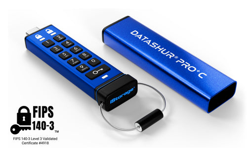 USB Type-C Flash Drive iStorage datAshur PRO+C 32GB FIPS 140-3 Encryption 310MB/s