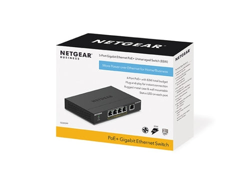 Network Switch NETGEAR GS305PP Gigabit PoE Unmanaged Wall Mountable - GS305PP-300EUS
