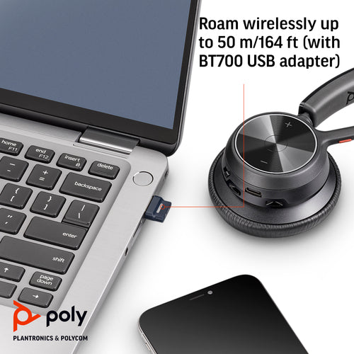 Headset HP Poly Voyager 4320 USB-A Certified Microsoft Teams Wired Wireless 20-20000 Hz - 77Y98AA
