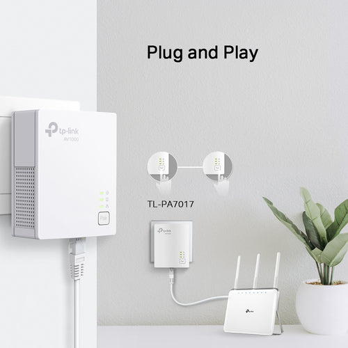 PowerLine Network Adapter TP-Link TL-PA7017 1000 Mbps Gigabit Ethernet HomePlug AV2