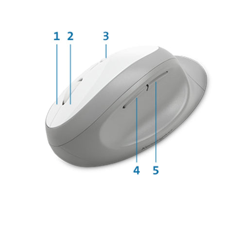 Wireless Ergonomic Keyboard and Mouse Set Full-size QWERTY Bluetooth RF