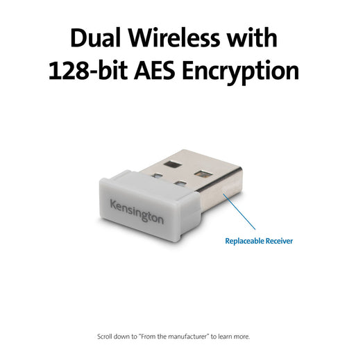 Wireless Ergonomic Keyboard and Mouse Set Full-size QWERTY Bluetooth RF