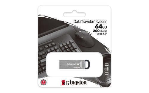 USB Flash Drive Kingston DataTraveler Kyson 64GB 200MB/s USB Type-A Capless - DTKN/64GB