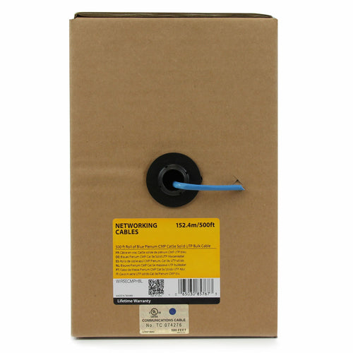 Ethernet Cable StarTech.com WIR5ECMPBL 1000 ft Cat 5e Solid Plenum CMP