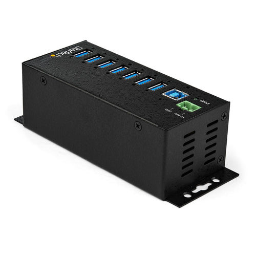 7-Port USB 3.0 Hub StarTech.com Hochgeschwindigkeits-ESD-Schutz Schwarz