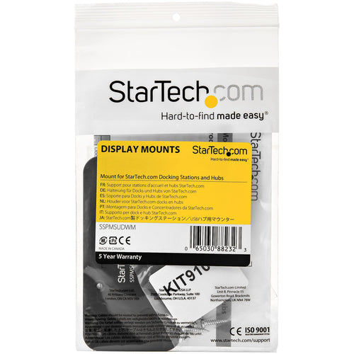 Mounting Kit StarTech.com SSPMSUDWM Steel Black Workspace Organizer