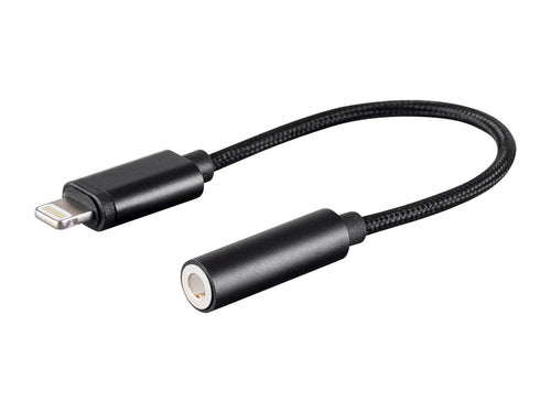 Mobile Phone Cable Monoprice 3.5mm to Lightning Aluminium Black